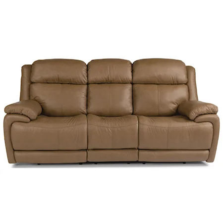 Contemporary Power Reclining Sofa With Power Headrest and Lumbar